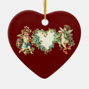 Vintage Valentine Ceramic Ornament
