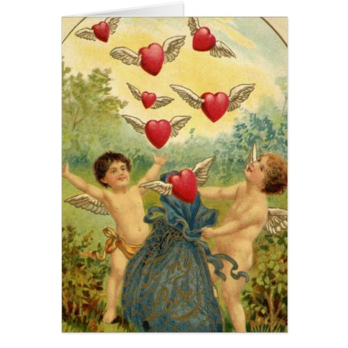 Vintage Valentine Cherubs and Hearts