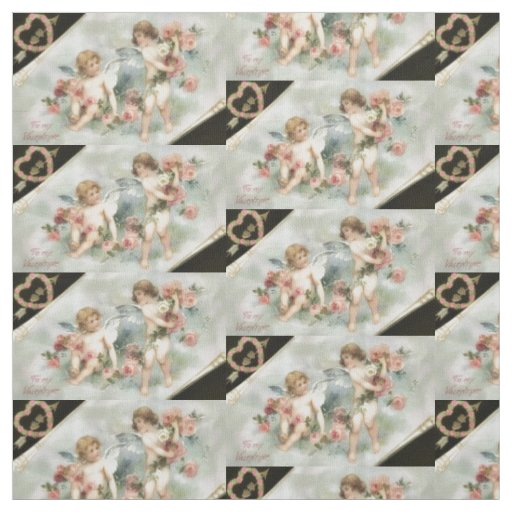 Vintage Valentine Cherubs Fabric