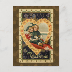 Vintage Valentine Children Holiday Postcard