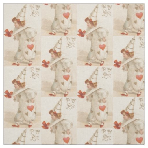 Vintage Valentine Clown Fabric