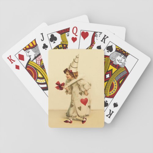 Vintage Valentine Clown Playing Cards
