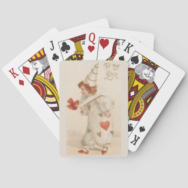 Vintage Valentine Clown Poker Cards (Back)