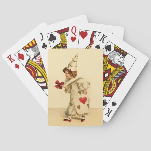 Vintage Valentine Clown Poker Cards (Back)