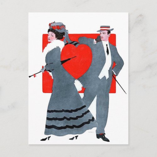 Vintage Valentine Couple Postcard