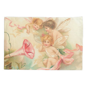 Vintage valentine cupid angel 1 pillow case