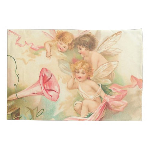 Vintage valentine cupid angel 1 pillow case