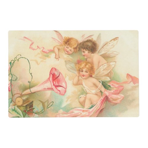 Vintage valentine cupid angel 1 placemat