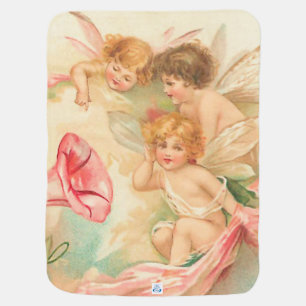 Vintage valentine cupid angel 1 stroller blanket