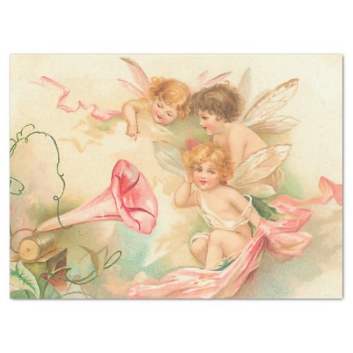 Vintage valentine cupid angel 1 tissue paper