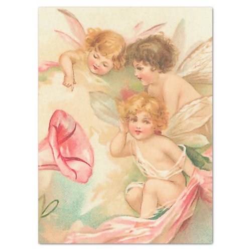 Vintage valentine cupid angel 1 tissue paper