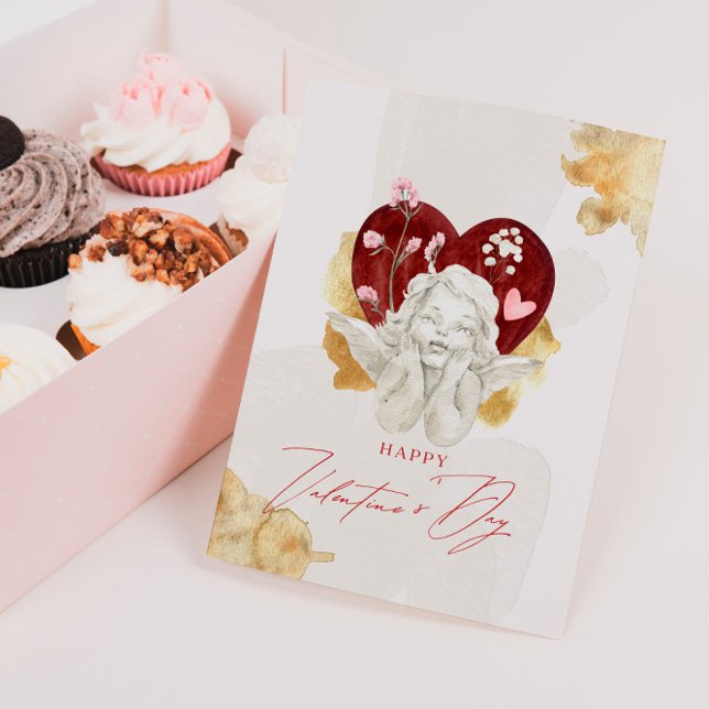 Vintage Valentine Cupid Angel Holiday Card (Creator Uploaded)
