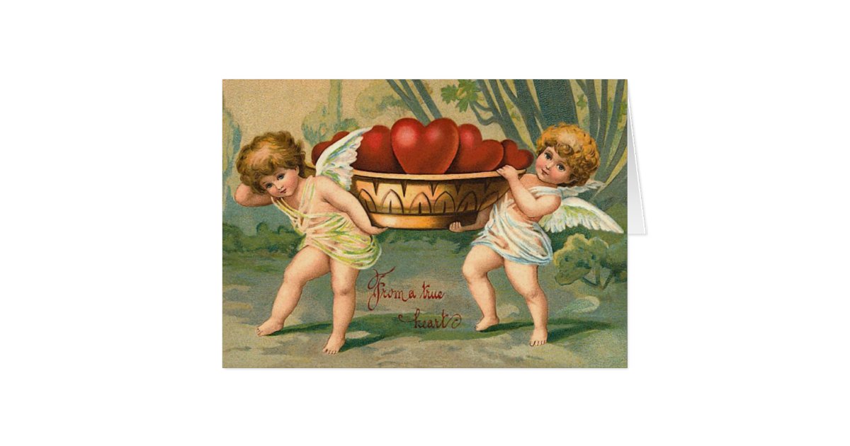 Vintage Valentine Cupid Card | Zazzle.com