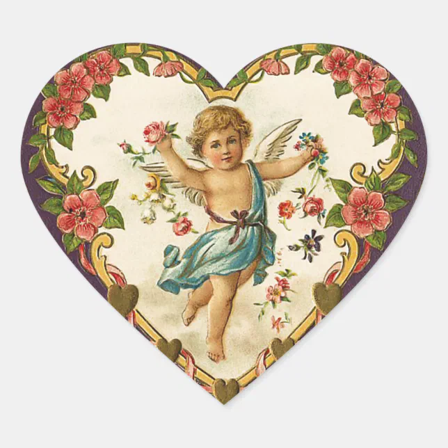 Vintage Valentine Cupid Stickers | Zazzle