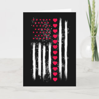 Vintage Valentine Day American Flag Heart Perfect Card
