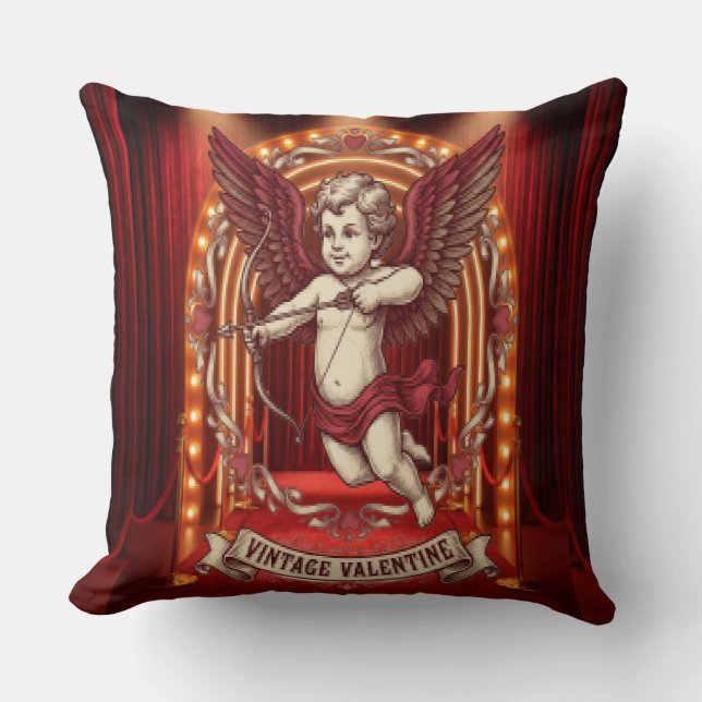 Vintage Valentine Day  Throw Pillow (Front)