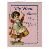 Vintage Valentine Drummer Girl (Front)