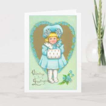 Vintage Valentine Greetings Granddaughter Holiday Card by lazyrivergreetings at Zazzle