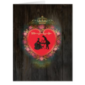 Vintage Valentine Heart - Greeting Card (Front)