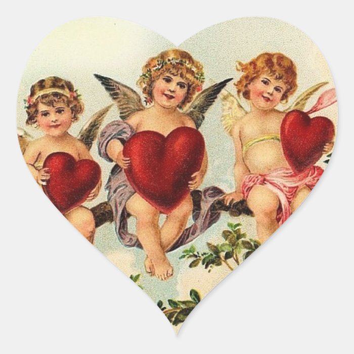 Vintage Valentine Heart Heart Stickers