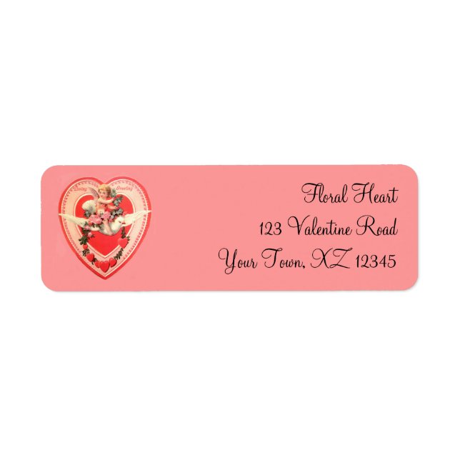 Vintage Valentine Heart Label (Front)