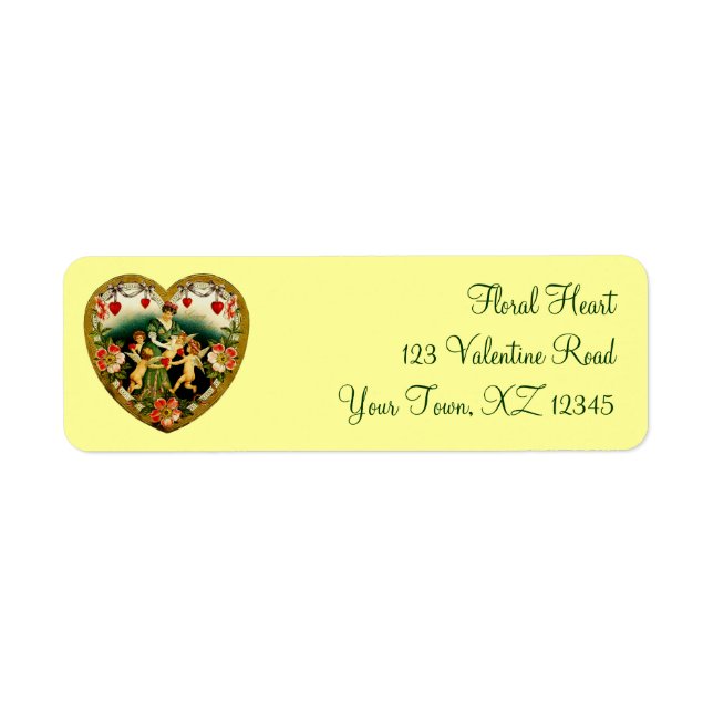 Vintage Valentine Heart Label (Front)