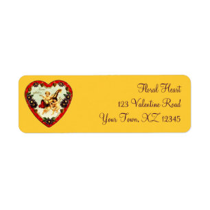 Vintage Valentine Heart Label