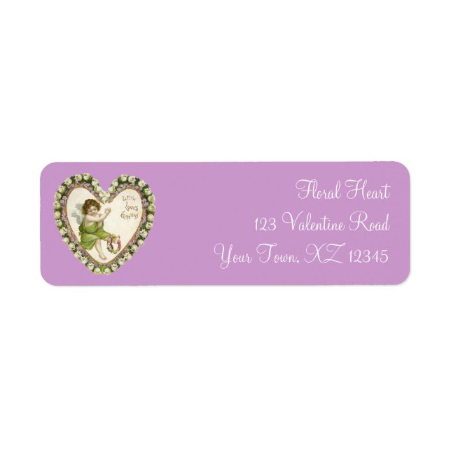 Vintage Valentine Heart Label (Front)