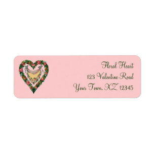 Vintage Valentine Heart Label