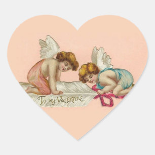 Vintage Valentine Heart Sticker