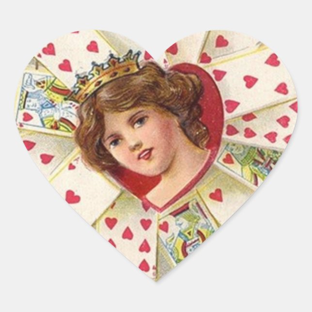 Vintage Valentine Heart Sticker (Front)