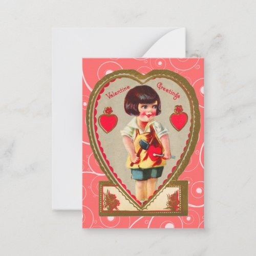 Vintage Valentine Kid Cards