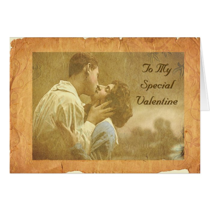 Vintage Valentine Kiss Greeting Cards