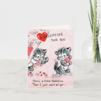 Vintage Valentine Kitty Card for Kids