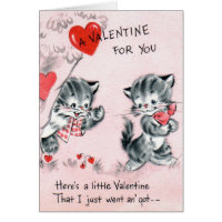 Vintage Valentine Kitty Card for Kids