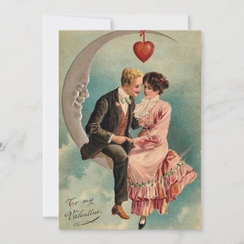 Vintage Valentine Lovers Holiday Card