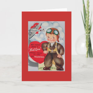 Vintage Valentine - My Heart Does a Tail Spin, Holiday Card