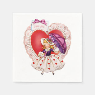 Vintage Valentine paper napkins