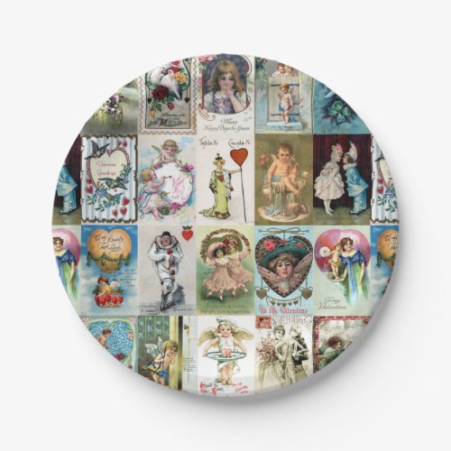 Vintage Valentine Paper Plates