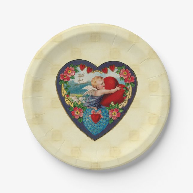 Vintage Valentine  Paper Plates (Front)