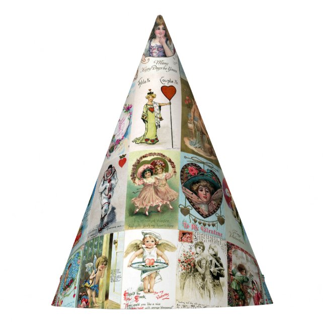 Vintage Valentine Party Hat (Front)