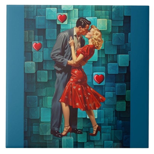 VINTAGE VALENTINE PASSION CERAMIC TILE (Front)