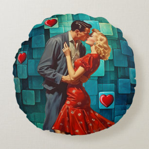 VINTAGE VALENTINE PASSION ROUND PILLOW