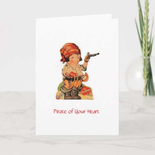 Vintage Valentine _ Pirate of Your Heart Holiday Card