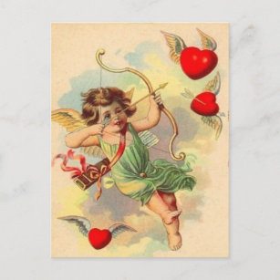 Vintage - Victorian Valentine Card w/ Lovely Pop-Out Cupid, doves, and  roses *