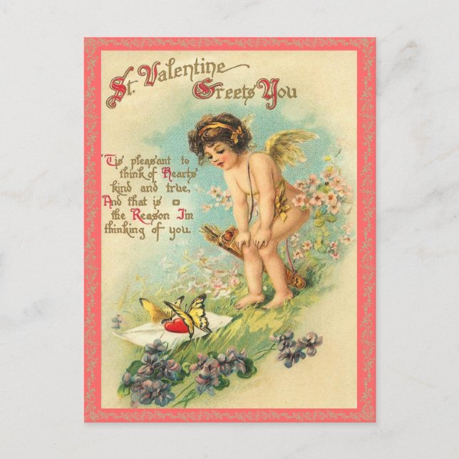 Vintage Valentine Postcard (Front)