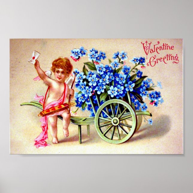 Vintage Valentine Postcard Poster (Front)