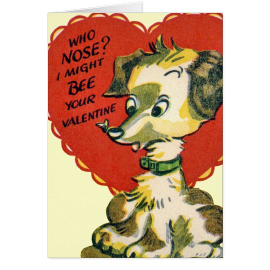 Vintage Valentine Puppy Card for Kids