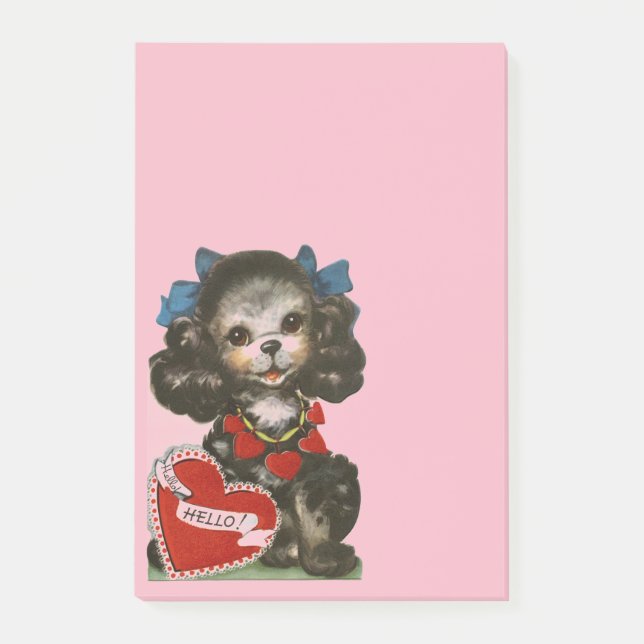 Vintage Valentine Puppy Post-it Notes (Front)