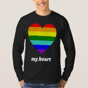 Vintage Valentine Rainbow My Heart T-Shirt